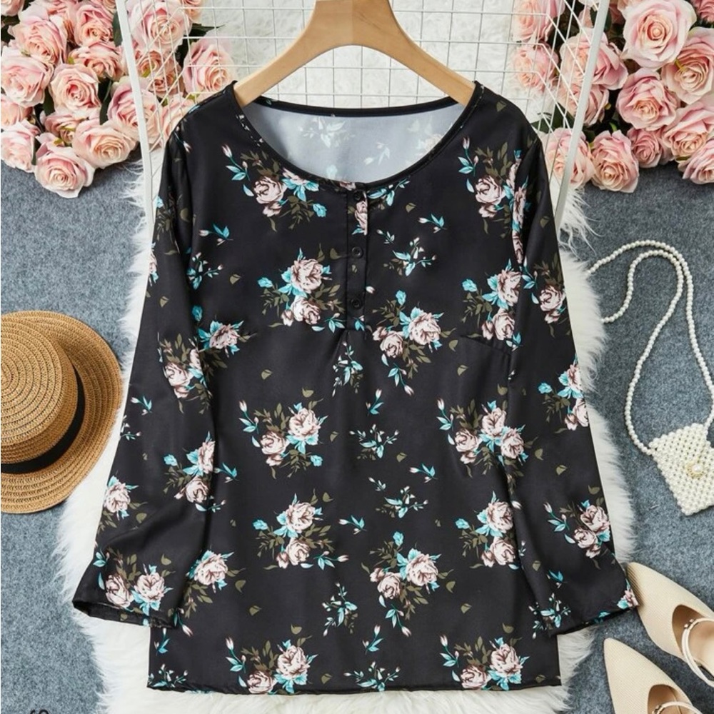 🪷SHEIN Long Sleeve Lightweight Blouse 🪷